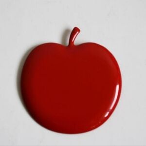 Vintage Large Red Apple Brooch Pin Teacher's gift Red brooch enamel Red jewelry